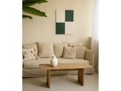 Cuadro decorativo sobre lienzo de algodón con marco de madera blanco pintado artesanalmente con pintura al oleo de 100x150cm - PRISMA - DECOWOOD