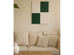 Cuadro decorativo sobre lienzo de algodón con marco de madera blanco pintado artesanalmente con pintura al oleo de 100x150cm - PRISMA - DECOWOOD