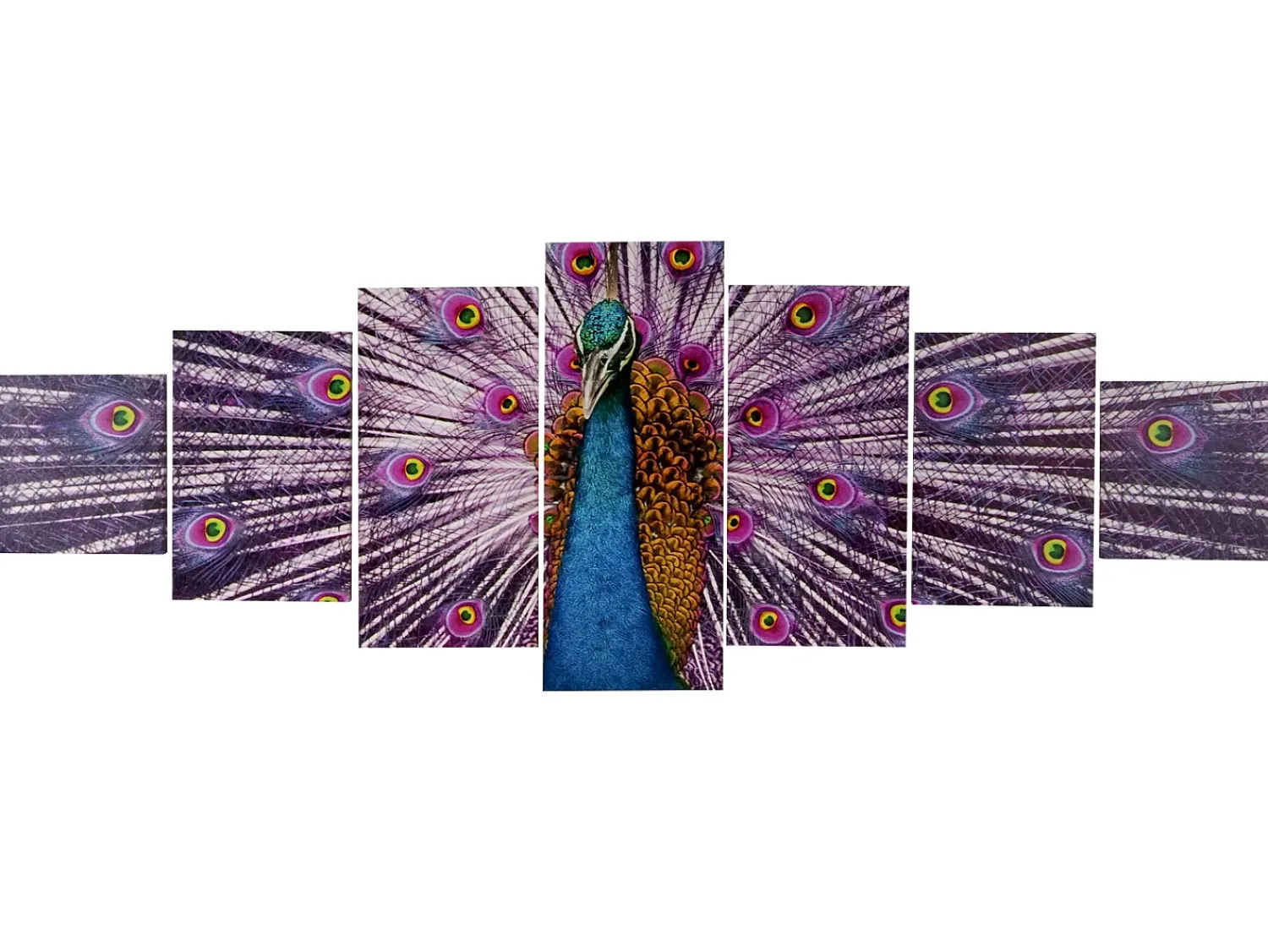MCW Cuadro^Cuadro H375 Pavo real (7 piezas), Pavo real Multicolor
