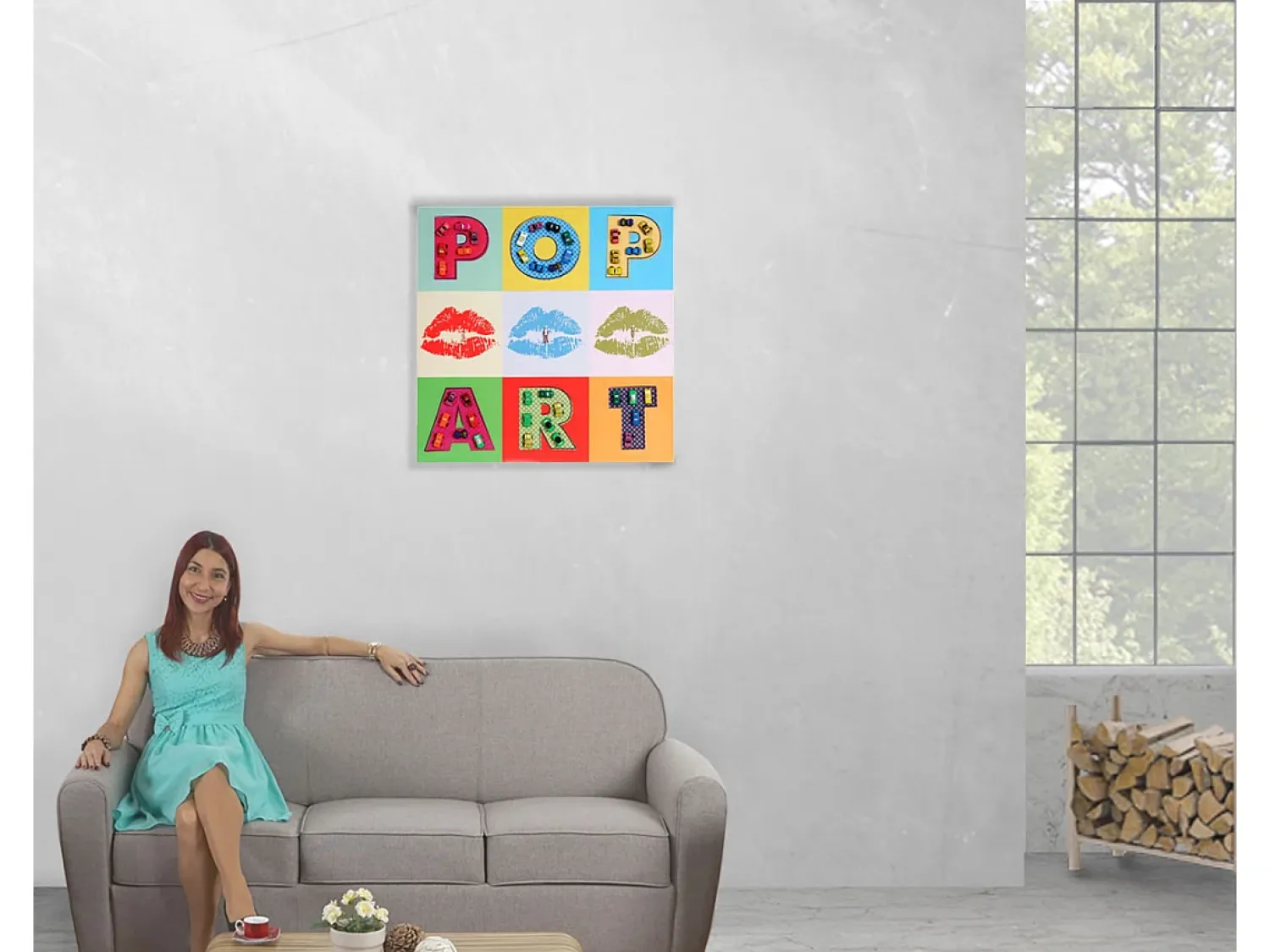 MCW Cuadro^Cuadro Pop Art + Coches Multicolor