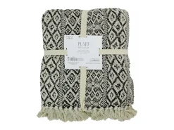 The Home Deco Factory Ropa De Casa^Cuadros étnicos con flecos 120 x 150 cm Blanco