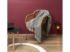 The Home Deco Factory Ropa De Casa^Cuadros étnicos con flecos 120 x 150 cm Blanco