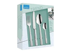 New Amefa Cubertería de 24 piezas Felicity Inox Martillado - Set Elegante Plateado