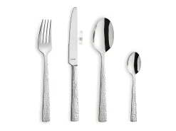 New Amefa Cubertería de 24 piezas Felicity Inox Martillado - Set Elegante Plateado