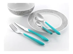 Sale Amefa Cubertería de 24 piezas Eclat Moderna y Brillante Azul turquesa