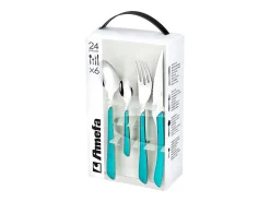 Sale Amefa Cubertería de 24 piezas Eclat Moderna y Brillante Azul turquesa