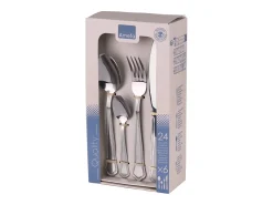 Hot Amefa Cubertería de 24 piezas Contour Urfé en Acero Inoxidable Brillante - Estilo Vintage Encanto Plateado