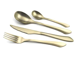 Amefa Cubierto^Cubertería de 16 piezas Instinct Champagne Mat - Acero Inoxidable Dorado