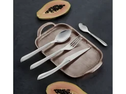Amefa Cubierto^Cubertería Eclat Nature de 24 piezas en madera gris para 6 personas Gris claro
