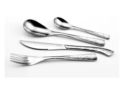 Sale Amefa Cubertería Flocon 24 piezas Acero Inoxidable Brillante - Juego de Cubiertos Grabados con Estuche Plateado