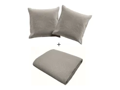 Clearance Douceur d'intérieur Cubre Cama Acolchado y 2 Fundas de Almohada Romane Gris