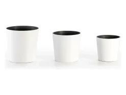 Les Tendances Macetero^Cubre macetas de resina blanca - Lote de 3 Blanco