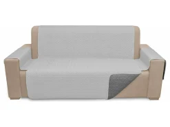 Ripshop Cubre sofÃ¡ microsatÃ©n Acero-Plata - 1 plaza Respaldo 55cm Gris