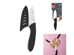 Cuchillo de Cerámica 16,6 cm con Mango Soft Negro y Funda Protectora