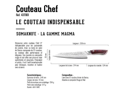 New Somagic Cuchillo de cocinero de 8 pulgadas, gama Magma - Rojo