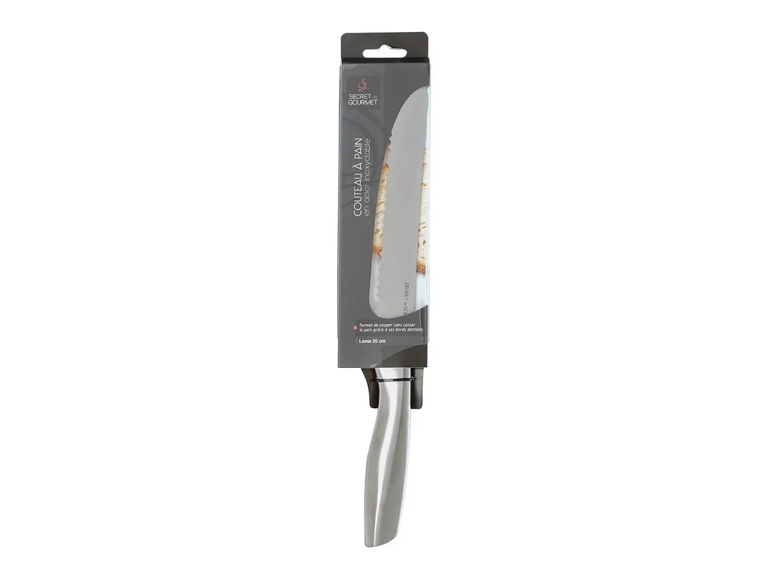 Hot 5five Cuchillo para Pan Secret de Gourmet Acero Inoxidable (21 cm) Gris