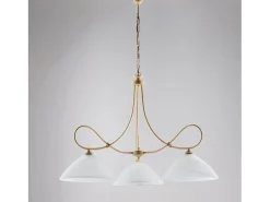 New Dallas - Lámpara de araña con efecto decapé y oro antiguo, cristal blanco, 3 luces Marfil