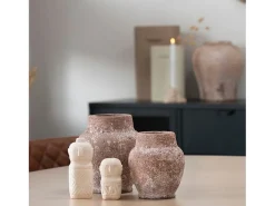 Hot House Nordic Decoración de cemento beige Estatuilla 6.5 x 6.5 x 15 cm Multicolor