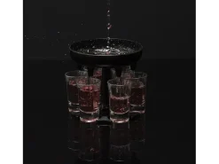 Dispensador de 6 vasos de chupito negros de 13 cm