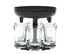Dispensador de 6 vasos de chupito negros de 13 cm