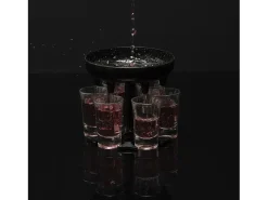 Dispensador de 6 vasos de chupito negros de 13 cm