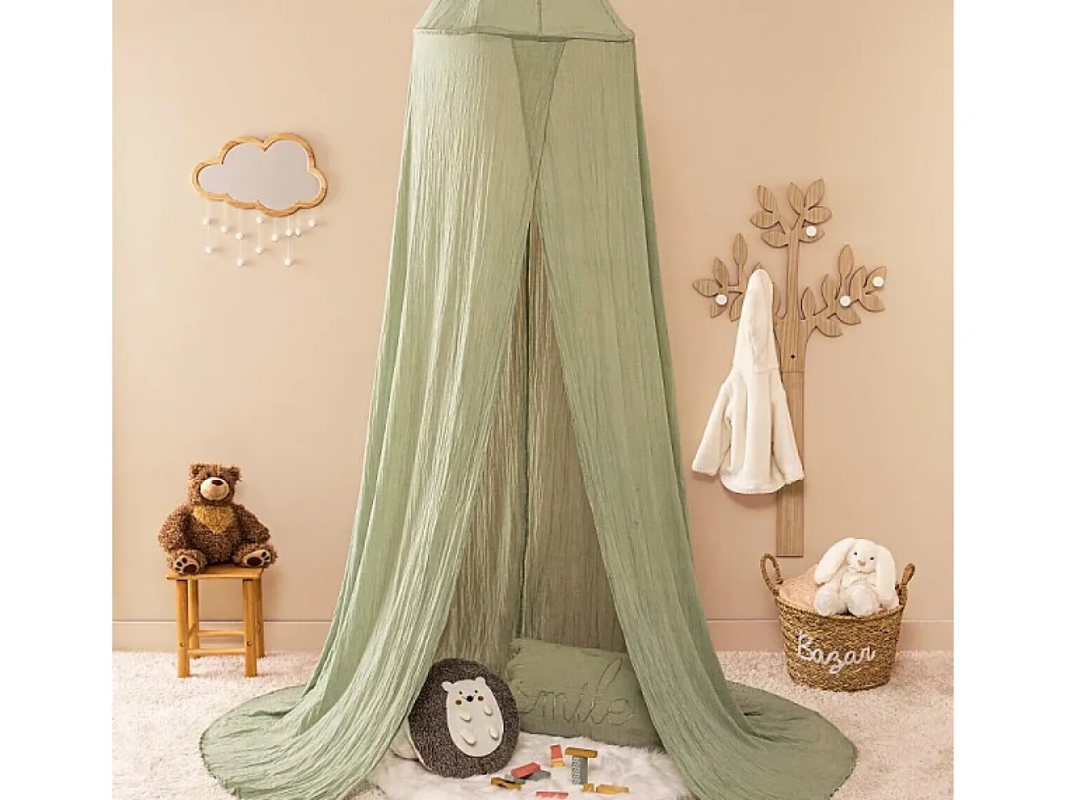Atmosphera Ropa De Cama^Dosel de algodón 350x250x50cm Verde