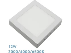 AKUNADECOR Plafón^Downlight Gabro Cuadrado 12w 3000k-4000k-6500k Blanco