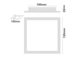 Downlight LED Ultraslim Empotrable Cuadrado 12W 450lm 10,5x10,5cm 4000K Blanco Eilen