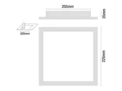 Hot 7H SEVENON Downlight LED Ultraslim Empotrable Cuadrado 15W 1100lm 20,5x20,5cm 4000K Aluminio 7hSevenOn Gris