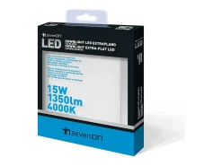 Downlight LED Ultraslim Empotrable Cuadrado 15W 1100lm 20.5x20.5cm 4000K Aluminio 7hSevenOn LED