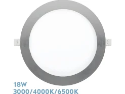 AKUNADECOR Iluminación Exterior^Downlight Redondo Modelo Silex Led Niquel 18w 3000-4000-6500k Plateado