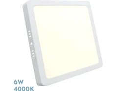 AKUNADECOR Plafón^Downlight Superficie Selenita Cuadrado 6w 4000k Blanco