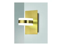 Aplique Para Pared^Dunk - Lámpara de pared redonda Fabas Luce de 2 luces - Aplique LED regulable de 16 W - Latón satinado Amarillo