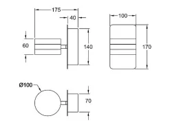 Aplique Para Pared^Dunk - Lámpara de pared redonda Fabas Luce de 2 luces - Aplique LED regulable de 16 W - Latón satinado Amarillo