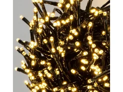 ECD Germany Guirnalda Luminosa^Luces navideñas 2016 LEDs 14,5m blanco cálido guirnalda luminosa impermeable interior/exterior IP44 iluminación para árbol de navidad Verde