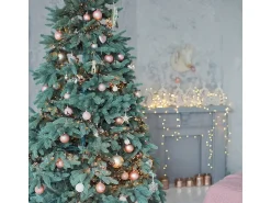ECD Germany Guirnalda Luminosa^Luces navideñas 2016 LEDs 14,5m blanco cálido guirnalda luminosa impermeable interior/exterior IP44 iluminación para árbol de navidad Verde