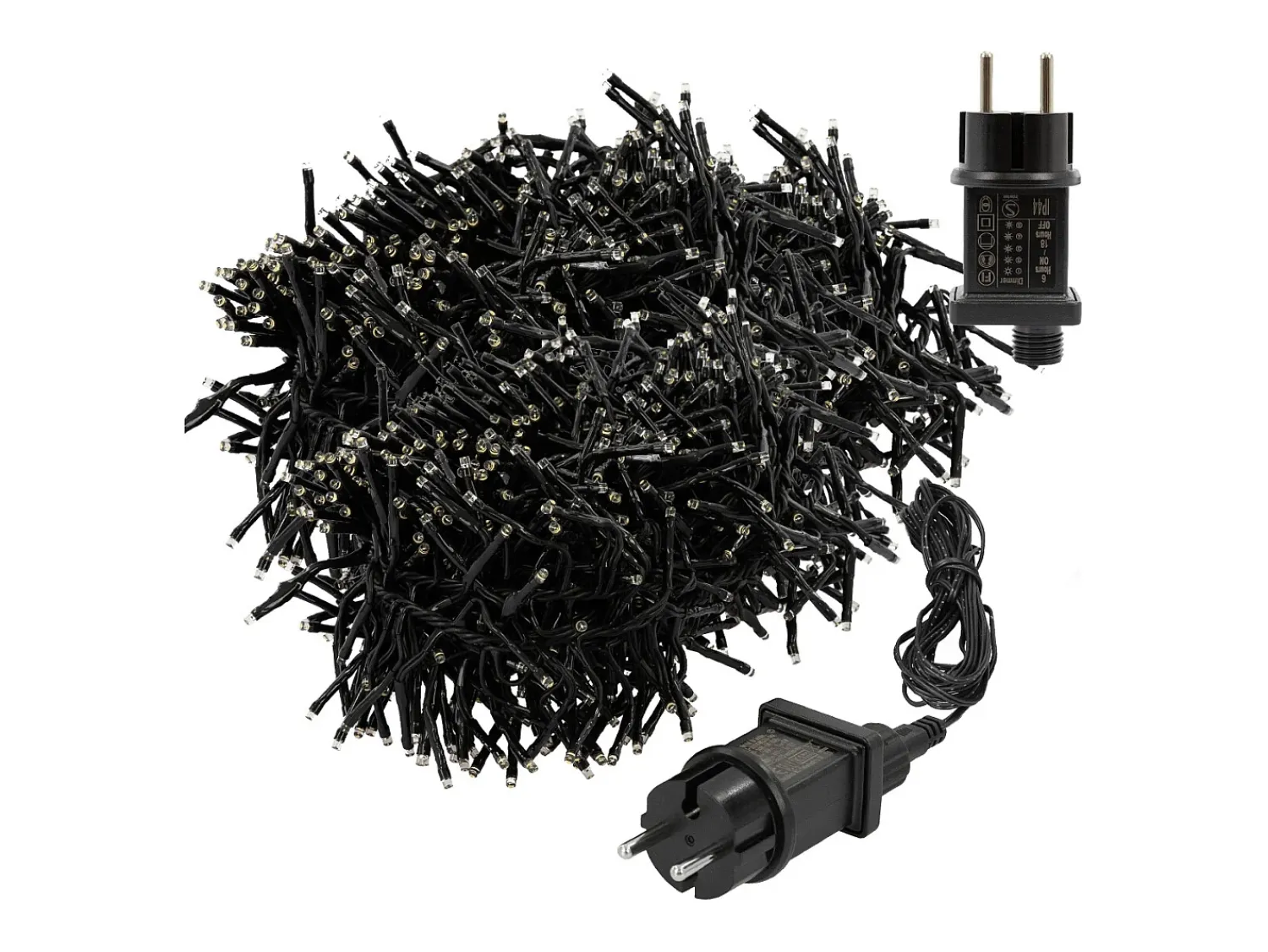 ECD Germany Guirnalda Luminosa^Luces navideñas 2016 LEDs 14,5m blanco cálido guirnalda luminosa impermeable interior/exterior IP44 iluminación para árbol de navidad Verde