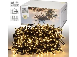 ECD Germany Guirnalda Luminosa^Luces navideñas 2016 LEDs 14,5m blanco cálido guirnalda luminosa impermeable interior/exterior IP44 iluminación para árbol de navidad Verde