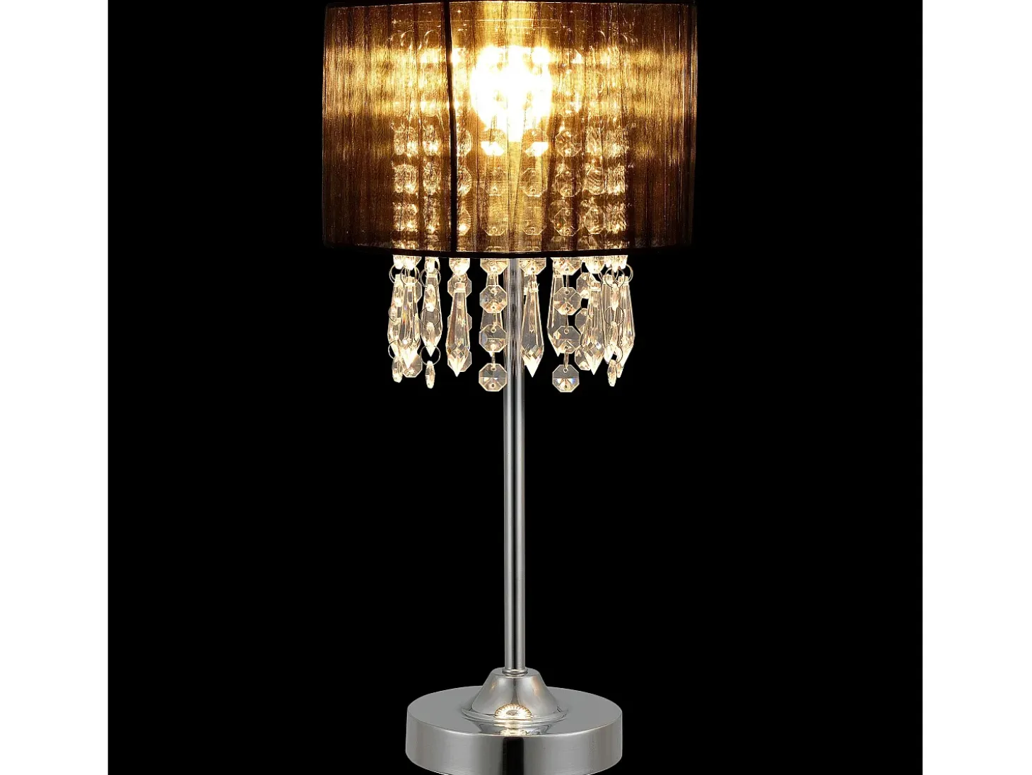 Elegante lámpara de escritorio lámpara de mesa con estilo lámpara de lectura con cristales sintéticos casquillo metálico E14 40 cm de alto color negro 03_0005271