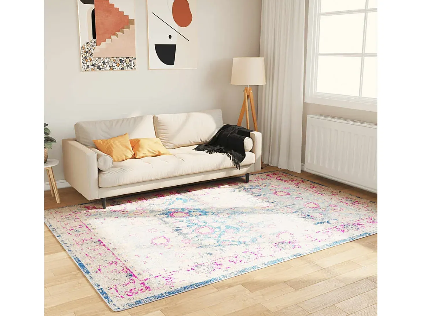 Elsje Alfombra lavable antideslizante multicolor 160x230 cm