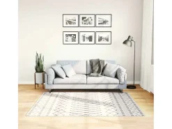 Elsje Alfombra lavable antideslizante negro y blanco 120x170 cm