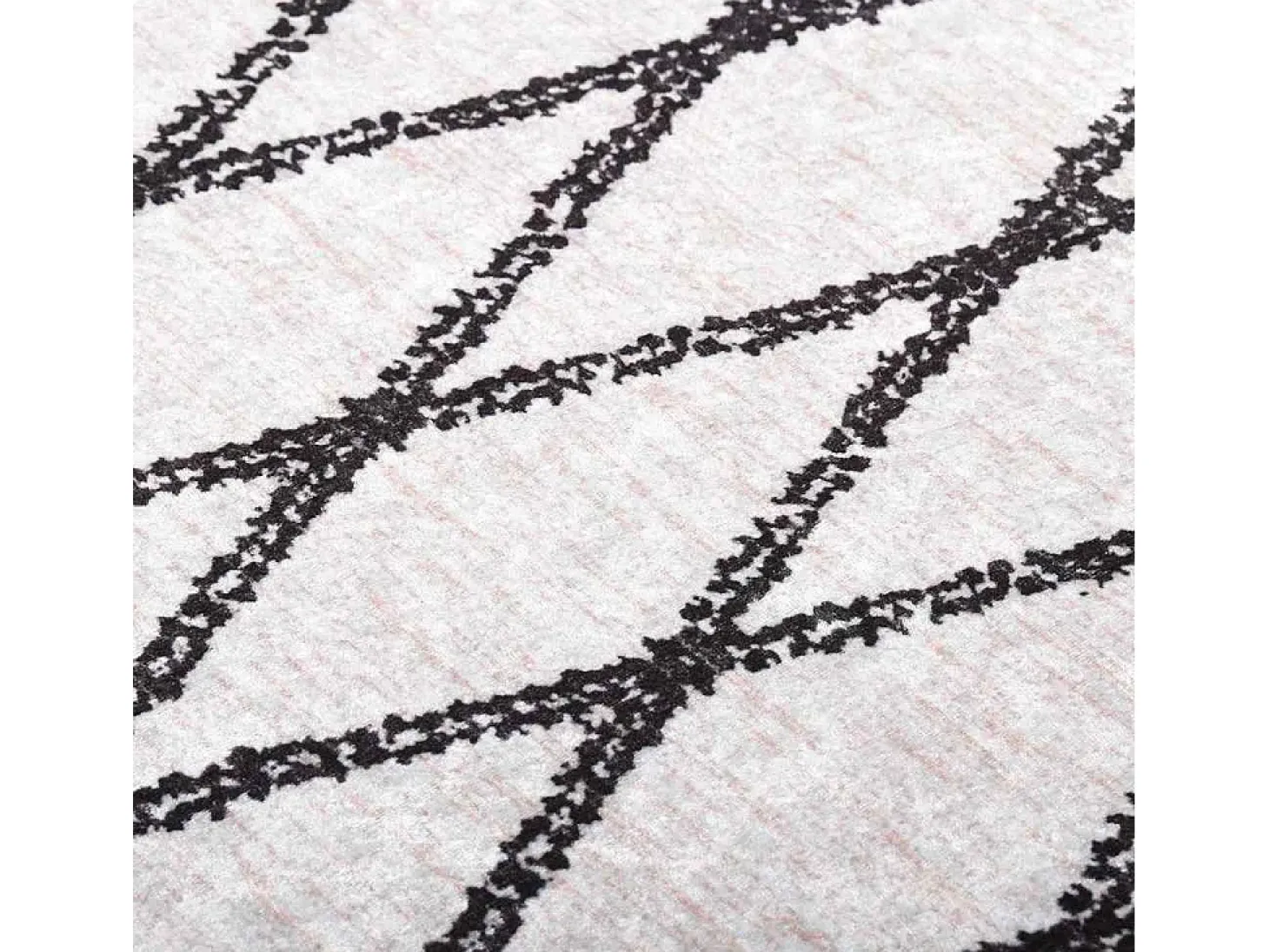 Elsje Alfombra lavable antideslizante negro y blanco 120x170 cm