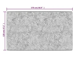 Elsje Alfombra lavable antideslizante negro y blanco 120x170 cm