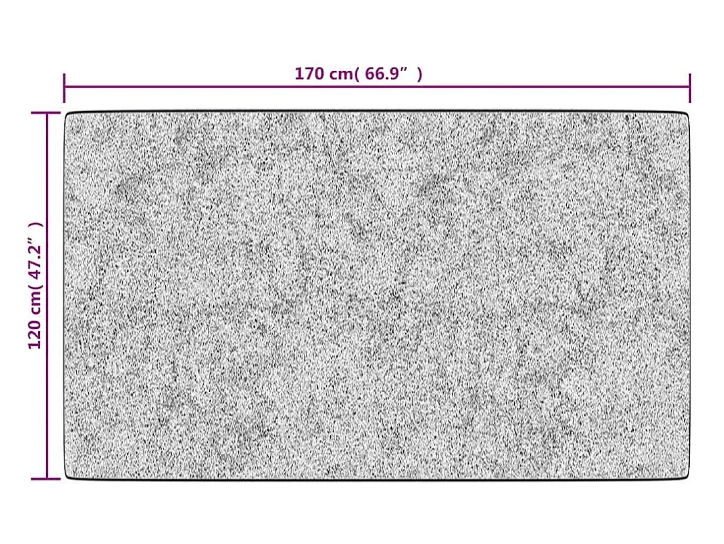 Elsje Alfombra lavable antideslizante negro y blanco 120x170 cm