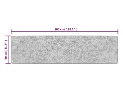 Outlet Garden Furniture Elsje Alfombra lavable antideslizante multicolor 80x300 cm Gris