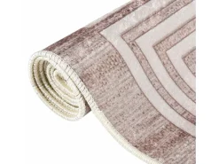 Garden Furniture Alfombra De Salón^Elsje Alfombra lavable antideslizante 80x300 cm Beige