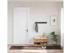 Elsje Alfombra lavable antideslizante gris antracita 80x300 cm