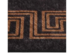 Garden Furniture Alfombra De Salón^Elsje Alfombra lavable antideslizante y dorado 160x230 cm Negro