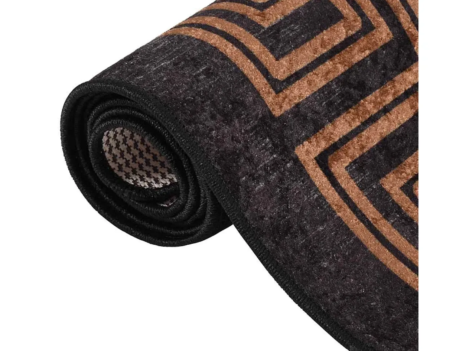 Garden Furniture Alfombra De Salón^Elsje Alfombra lavable antideslizante y dorado 160x230 cm Negro