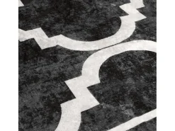 Elsje Alfombra lavable antideslizante negro y blanco 120x180 cm